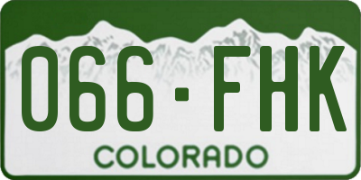 CO license plate 066FHK