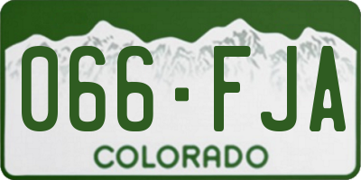 CO license plate 066FJA