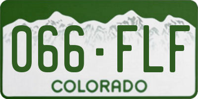 CO license plate 066FLF