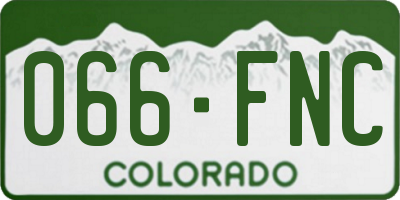 CO license plate 066FNC