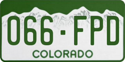 CO license plate 066FPD