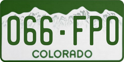 CO license plate 066FPO