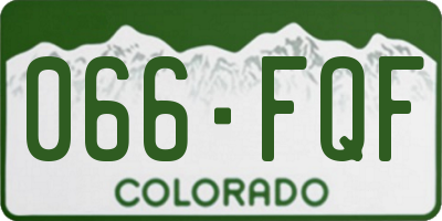 CO license plate 066FQF