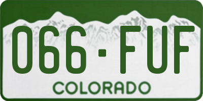 CO license plate 066FUF