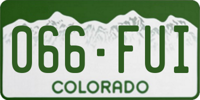 CO license plate 066FUI
