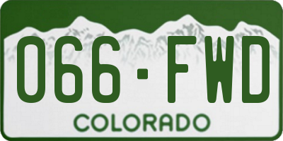 CO license plate 066FWD