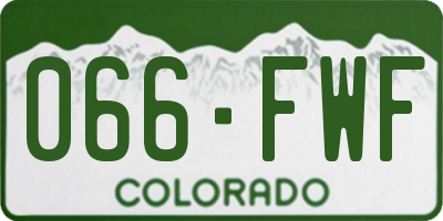 CO license plate 066FWF