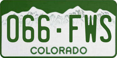 CO license plate 066FWS