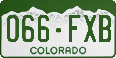 CO license plate 066FXB
