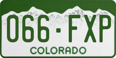 CO license plate 066FXP