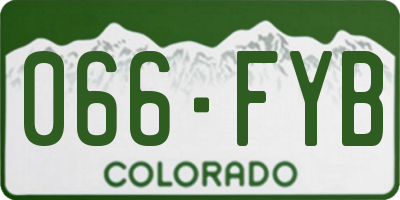 CO license plate 066FYB