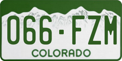CO license plate 066FZM