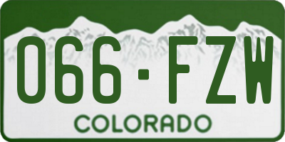 CO license plate 066FZW