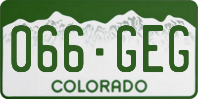 CO license plate 066GEG