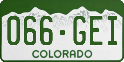 CO license plate 066GEI