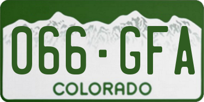CO license plate 066GFA