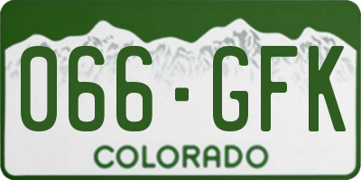 CO license plate 066GFK