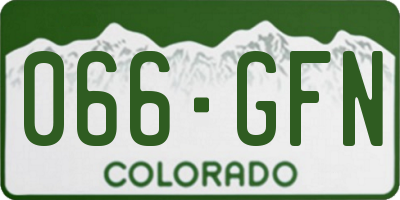 CO license plate 066GFN