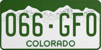 CO license plate 066GFO