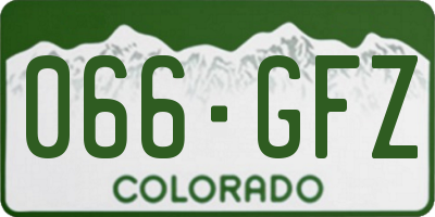 CO license plate 066GFZ