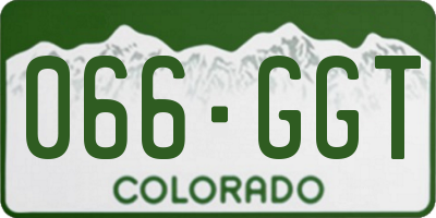 CO license plate 066GGT