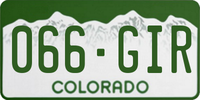 CO license plate 066GIR
