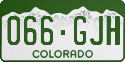 CO license plate 066GJH