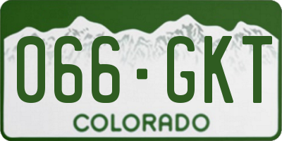 CO license plate 066GKT