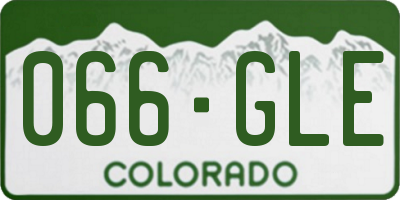 CO license plate 066GLE