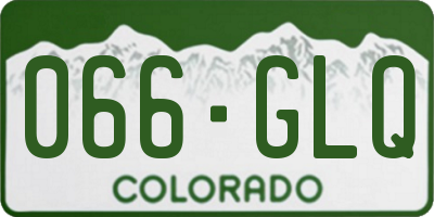 CO license plate 066GLQ