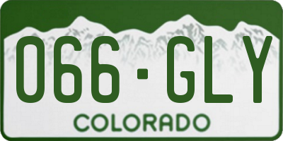 CO license plate 066GLY