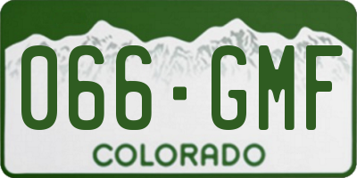 CO license plate 066GMF