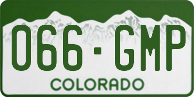 CO license plate 066GMP