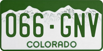 CO license plate 066GNV