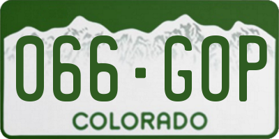 CO license plate 066GOP