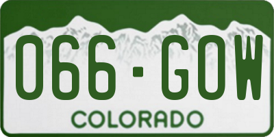 CO license plate 066GOW