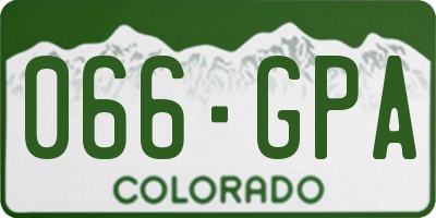 CO license plate 066GPA