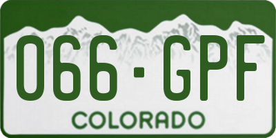 CO license plate 066GPF