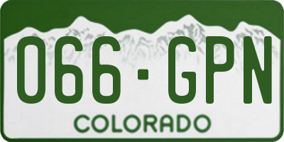 CO license plate 066GPN