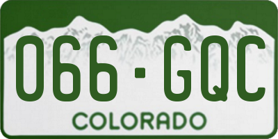 CO license plate 066GQC