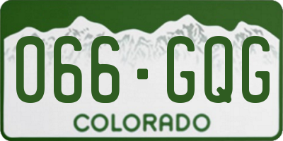 CO license plate 066GQG