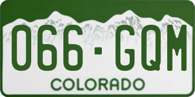 CO license plate 066GQM