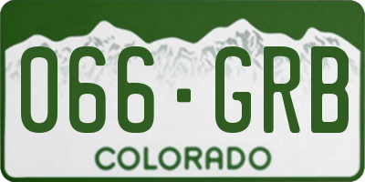 CO license plate 066GRB
