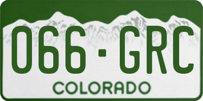 CO license plate 066GRC