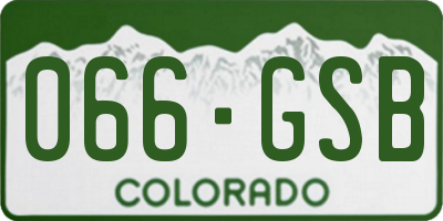 CO license plate 066GSB