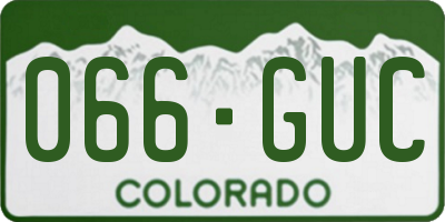 CO license plate 066GUC