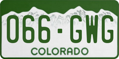 CO license plate 066GWG