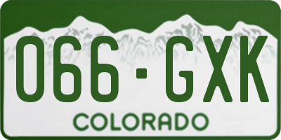 CO license plate 066GXK
