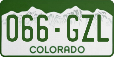 CO license plate 066GZL