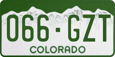 CO license plate 066GZT